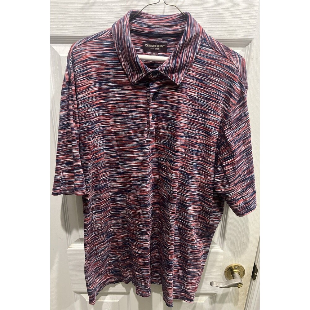 Johnston & Murphy Polo Shirt XL Red Blue White
